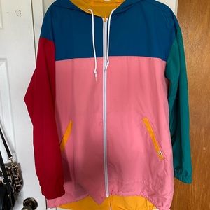 Vans reversible colour block rain jacket
